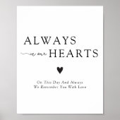 Always In Our Hearts Wedding Remembrance Sign Poster (Vorne)