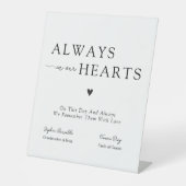 Always In Our Hearts Wedding Remembrance  Sockelschild (Vorderseite)