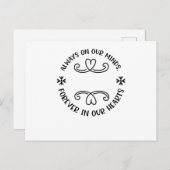 Always on our minds, forever in our hearts black.p einladungspostkarte (Vorne/Hinten)