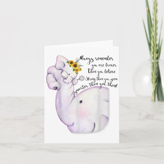 Always Remember You Are Braver Than You Believe Mo Karte (Vorderseite)