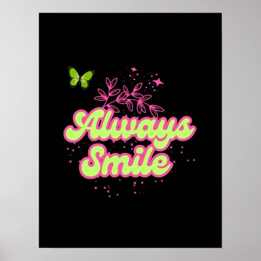 Always Smile – Positive Quote Wall Art Poster (Vorne)