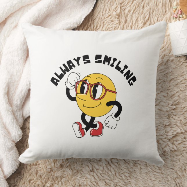 Always Smiling Cute Emoji Pillow Kissen (Decke)