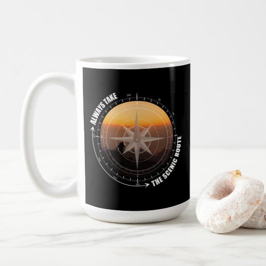 Always Take The Scenic Route Hiking Lovers  Kaffeetasse (Mit Donut)