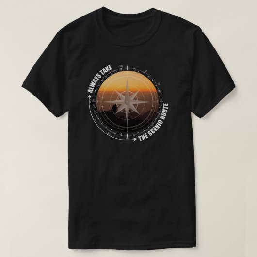 Always Take The Scenic Route Hiking Lovers T-Shirt (Design vorne)