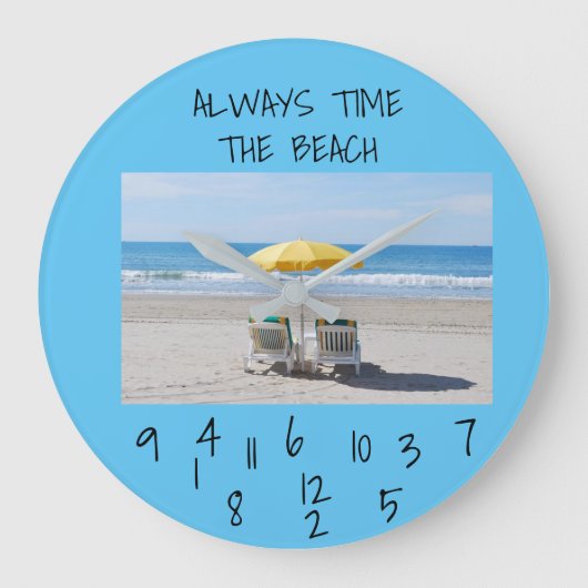 **ALWAYS TIME FOR THE BEACH** CLOCK GROßE WANDUHR (Vorderseite)