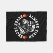 Always Tired Never Broke Funny Monkey (2 Sided)  Fleecedecke (Vorderseite (Horizontal))