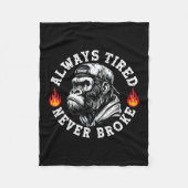 Always Tired Never Broke Funny Monkey (2 Sided)  Fleecedecke (Vorderseite)
