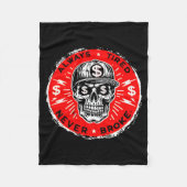 Always Tired Never Broke Funny Skull (on Back)  Fleecedecke (Vorderseite)