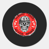 Always Tired Never Broke Funny Skull (on Back)  Runder Aufkleber (Vorderseite)