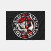 Always Tired Never Broke Skull (on Back) Fleecedecke (Vorderseite (Horizontal))