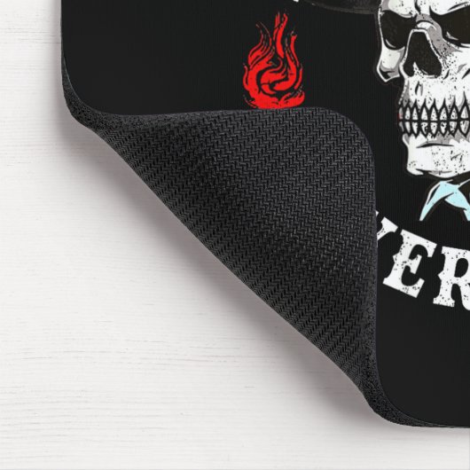 Always Tired Never Broke Skull (on Back) Mousepad (Ecke)