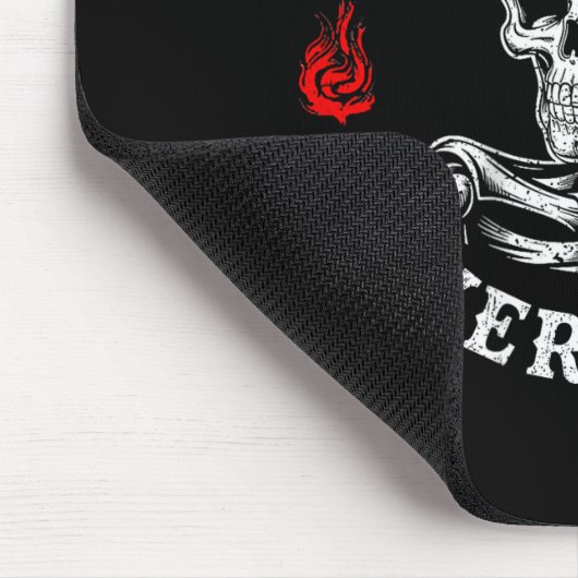 Always Tired Never Broke Skull (on Back) Mousepad (Ecke)