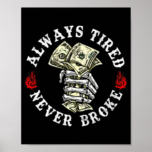 Always Tired Never Broke Skull (on Back)  Poster (Vorne)