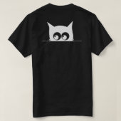 Always Watching Cat Funny Minimal  T-Shirt (Design Rückseite)