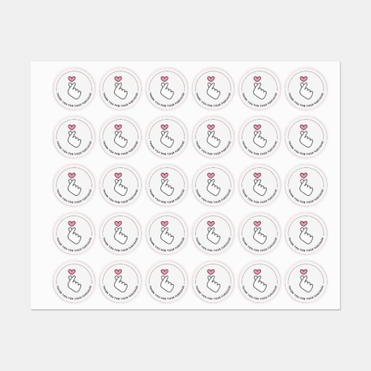 Always With Love Finger Heart Clothing Labels Etiketten (Blatt)