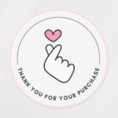 Always With Love Finger Heart Clothing Labels Etiketten (Design 2)