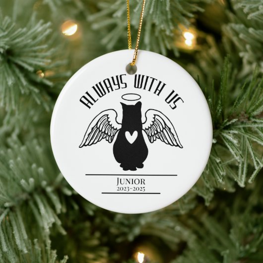 Always With Us: Angel Cat Tribute Keramik Ornament (Baum)