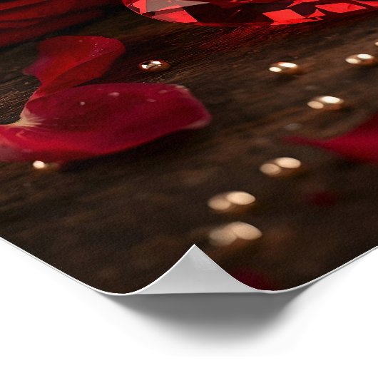 Always Yours Romantic Rose Valentine Poster (Ecke)