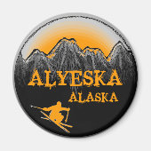 Alyeska Alaska Orangenmagnet Magnet (Vorne)