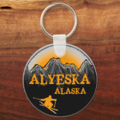 Alyeska Alaska Orangenski Schlüsselanhänger (Vorderseite)