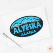 Alyeska Alaska Oval Aufkleber (Umschlag)