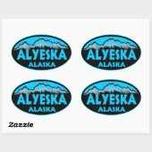 Alyeska Alaska Oval Aufkleber (Blatt)
