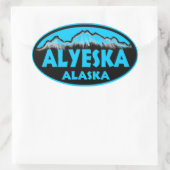 Alyeska Alaska Oval Aufkleber (Tasche)
