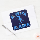 Alyeska, Alaska Quadratischer Aufkleber (Umschlag)
