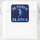 Alyeska, Alaska Quadratischer Aufkleber (Tasche)