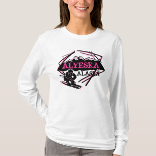 Alyeska Alaska rosa Themaskilogo-Damen Hoodie T-Shirt