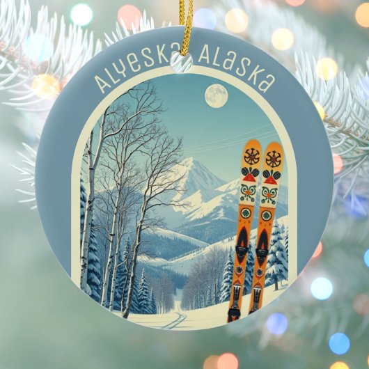 Alyeska Alaska ski area souvenir  Keramik Ornament