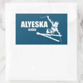 Alyeska Alaska Skier Rechteckiger Aufkleber (Tasche)