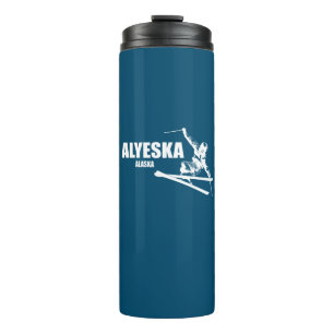 Alyeska Alaska Skier Thermosbecher