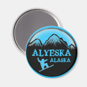 Alyeska Alaska Snowboarder-Magnet Magnet (Vorderseite/Rückseite)
