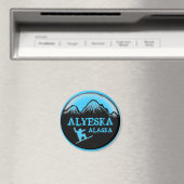 Alyeska Alaska Snowboarder-Magnet Magnet (In Situ (Geschirrspüler))