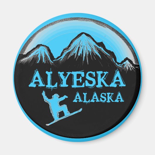 Alyeska Alaska Snowboarder-Magnet Magnet (Vorne)