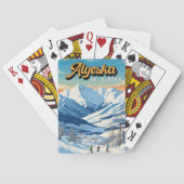 Alyeska Alaska Winter Reisen Vintag Spielkarten (Rückseite)