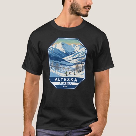 Alyeska Alaska Winter Reisen Vintag T-Shirt (Vorderseite)