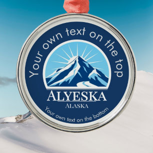 Alyeska-Resort Alaska-Ski-Medaille Metall-Ornament Ornament Aus Metall