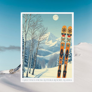 Alyeska Resort Alaska Skiurlaub Postkarte
