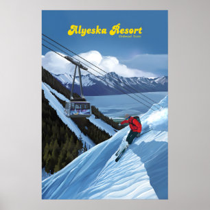 Alyeska Skigebiet Reiseplakat Poster