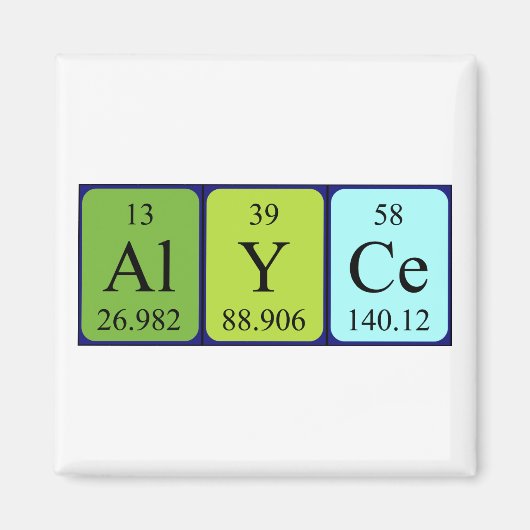 Alyperiodischer Tabellenname-Magnet Magnet (Vorne)