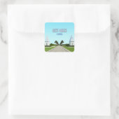 Alys Beach Florida Golfküste Vintag Quadratischer Aufkleber (Tasche)