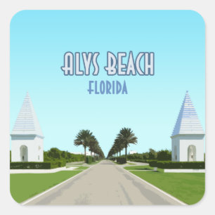 Alys Beach Florida Golfküste Vintag Quadratischer Aufkleber
