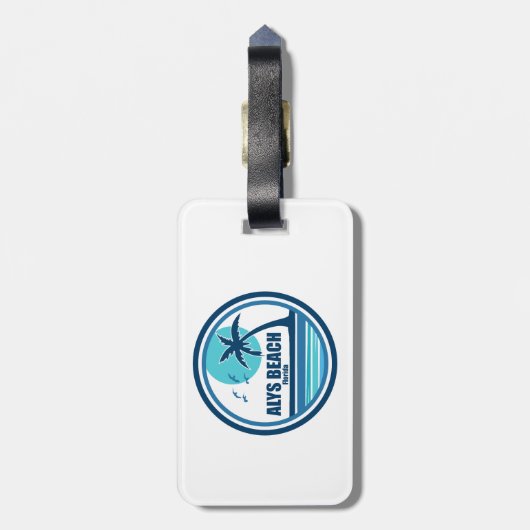 Alys Beach Fort Walton Palm Tree Birds Gepäckanhänger (Rückseite vertikal)