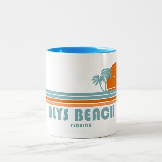 Alys Beach Fort Walton Sun Palm Trees Zweifarbige Tasse (Mittel)