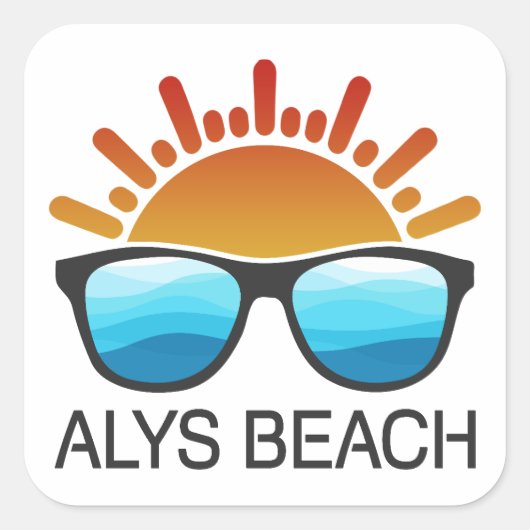 Alys Beach-Sonnenbrille Quadratischer Aufkleber (Vorderseite)