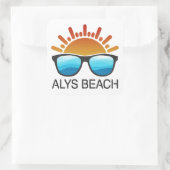Alys Beach-Sonnenbrille Quadratischer Aufkleber (Tasche)