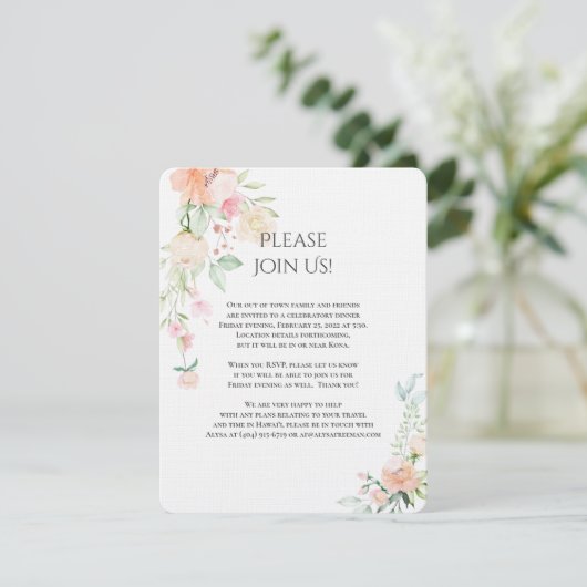 Alysa - Revised2a Detail Watercolor Frühjahrsblüte Einladung (Stehend Vorderseite)