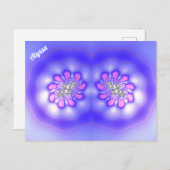 ALYSSA ~ 3D-Fraktal Design ~ Pink Blue Mauve ~ Postkarte (Vorne/Hinten)